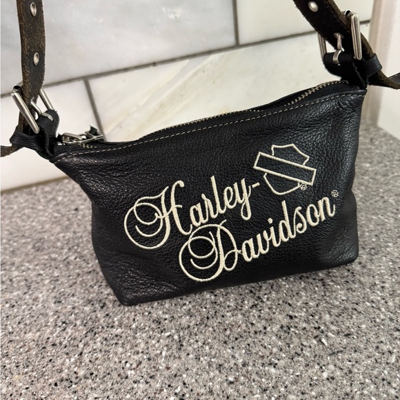 Harley-Davidson Black Crossbody Bag with White Logo - Picture 3 of 5